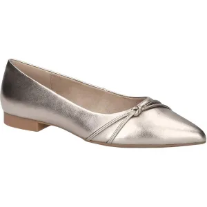 Rhea Womens Metallic Faux Leather Flat Shoes