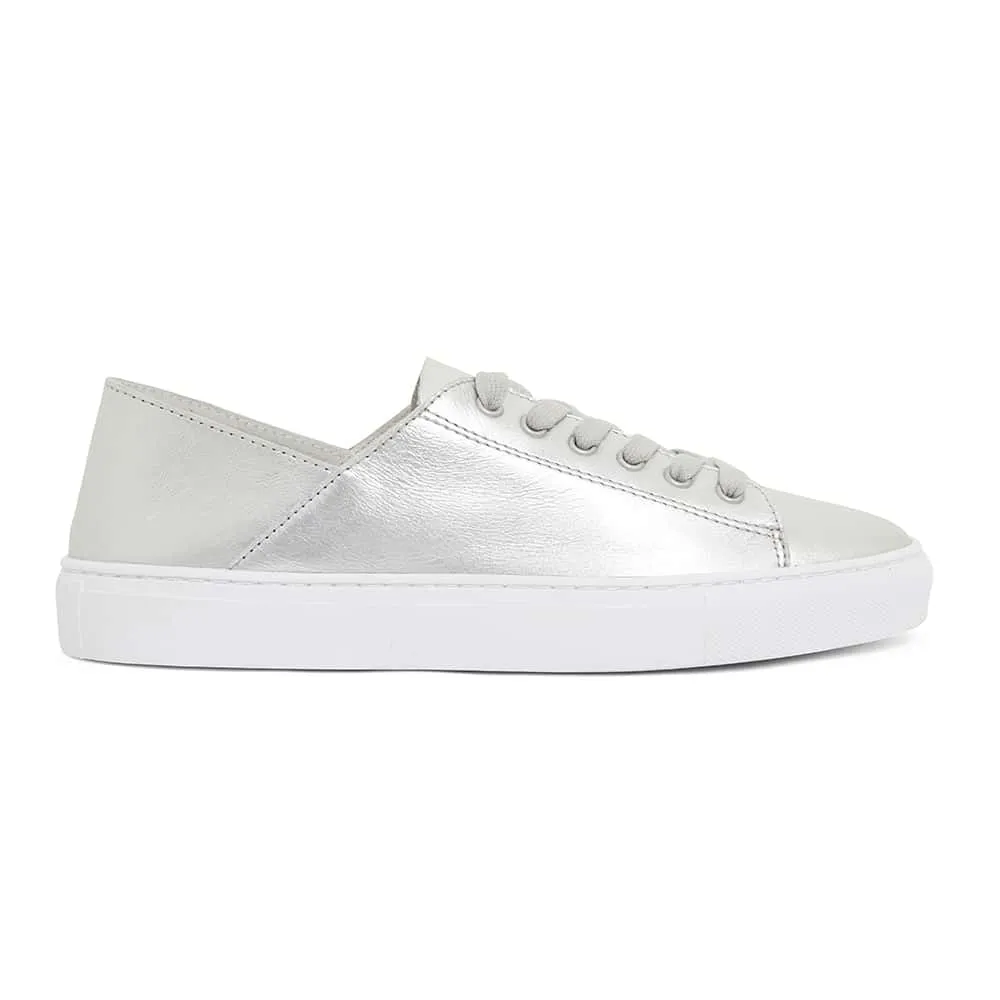 Rialto Sneaker in Silver Metallic Leather