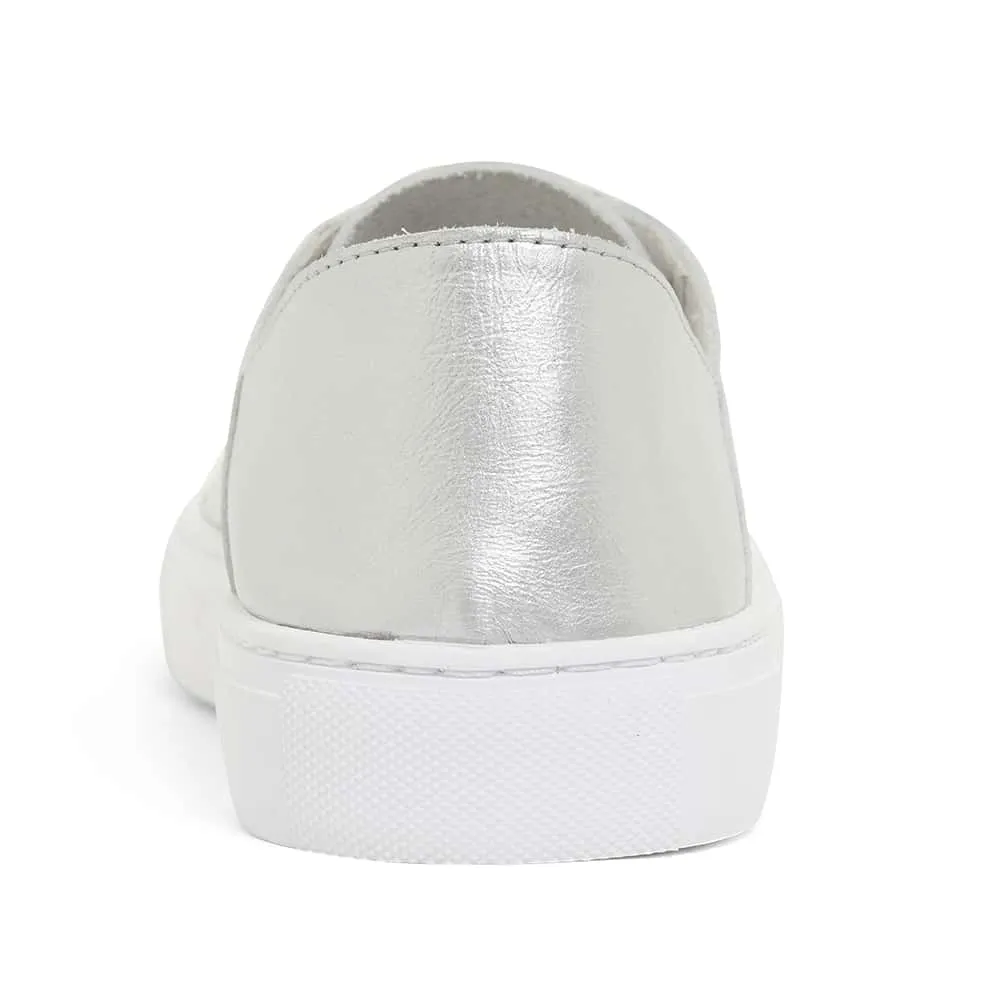 Rialto Sneaker in Silver Metallic Leather