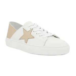 Rocket Sneaker in White And Soft Gold Leather