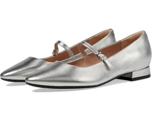 Rockport Taren Dress Flats Women's 9 Silver Leather Pointed Toe Slip-On ZPO898