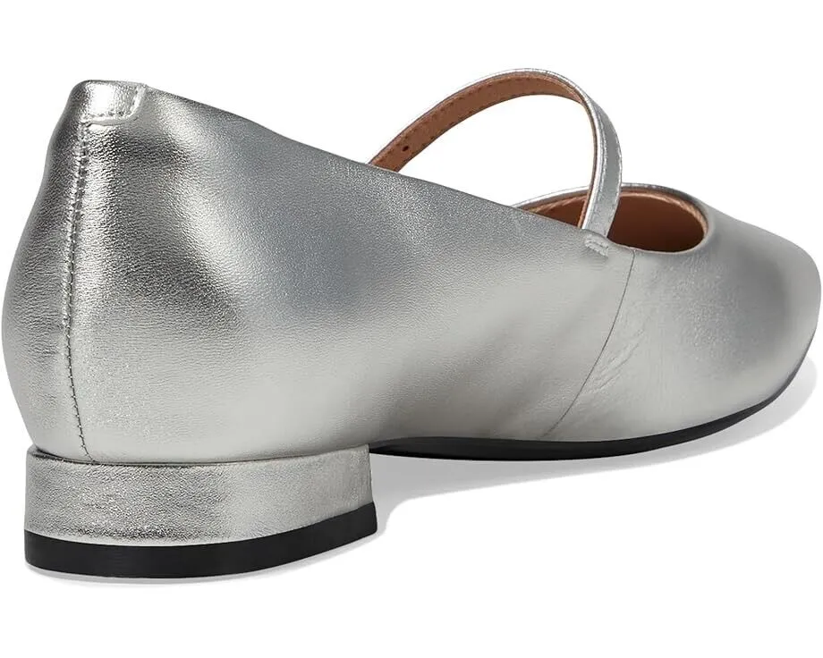 Rockport Taren Dress Flats Women's 9 Silver Leather Pointed Toe Slip-On ZPO898