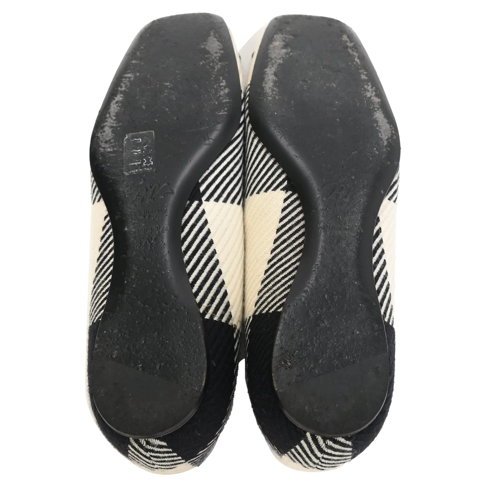 Roger Vivier Printed Ballet Flats in Black Cotton