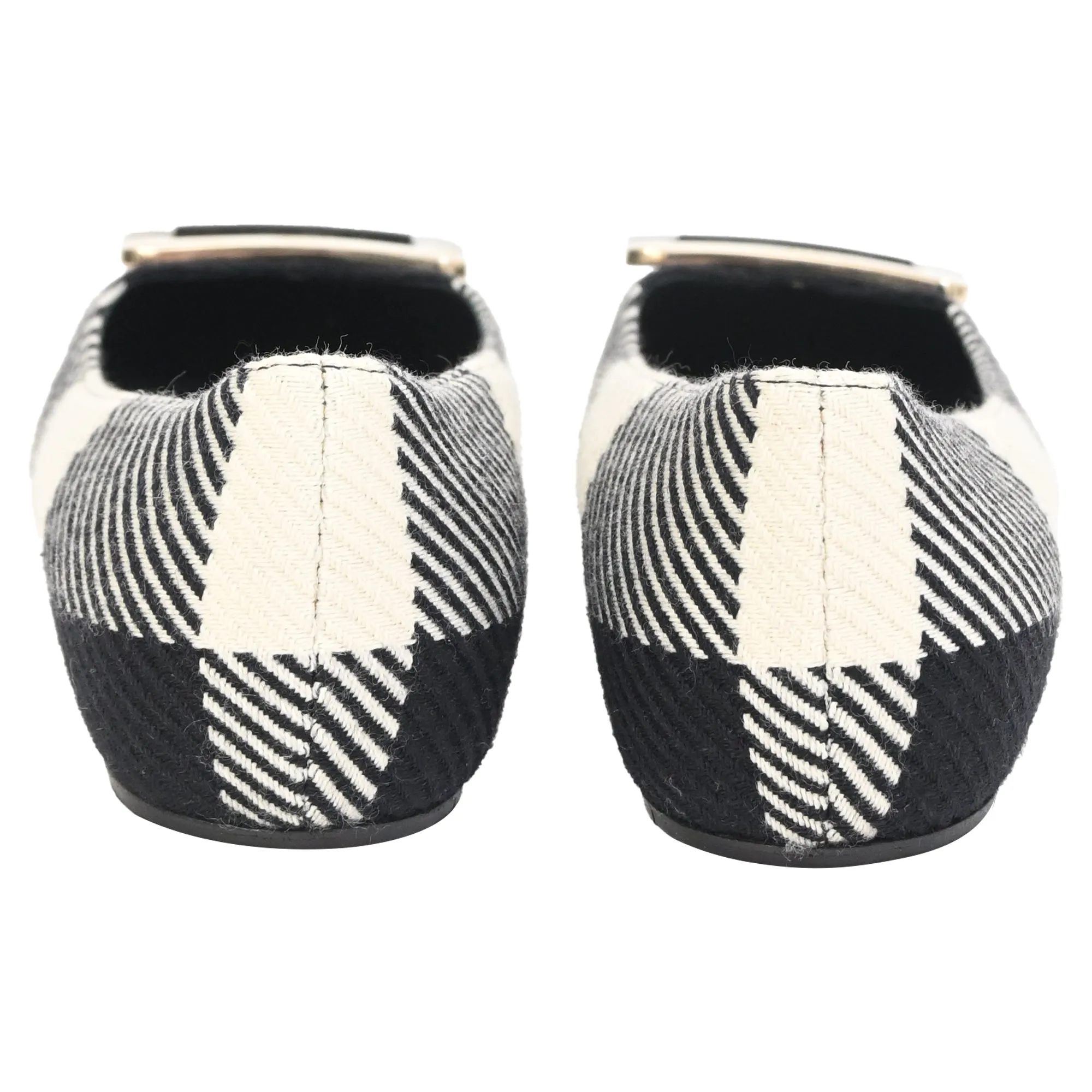 Roger Vivier Printed Ballet Flats in Black Cotton