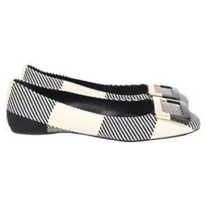 Roger Vivier Printed Ballet Flats in Black Cotton