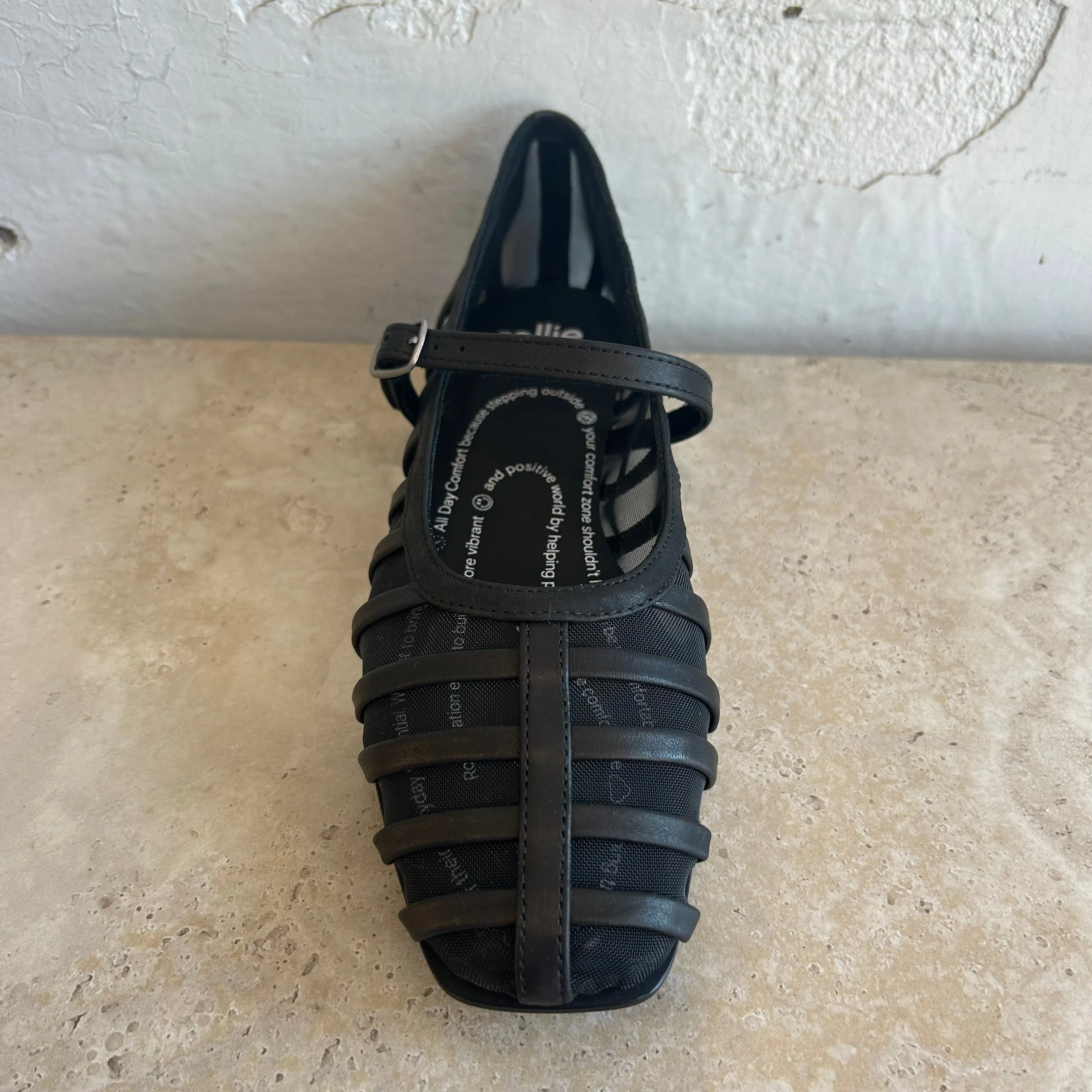 Rollie Ballet Mary Jane Cage Mesh Black