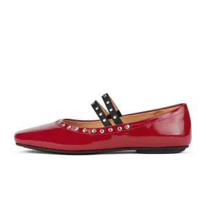 Rollie Ballet Mary Jane Stud Merlot Patent
