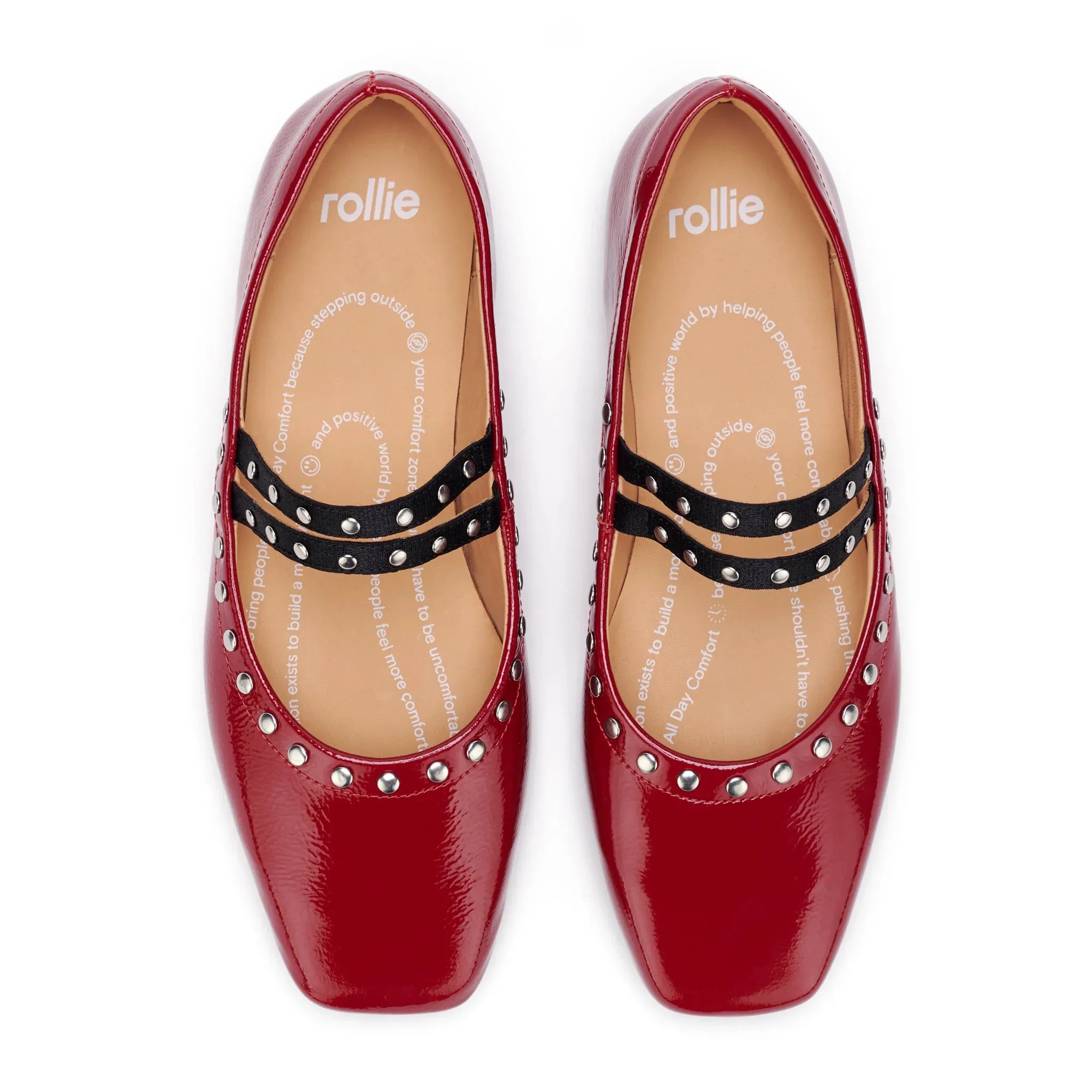 Rollie Ballet Mary Jane Stud Merlot Patent