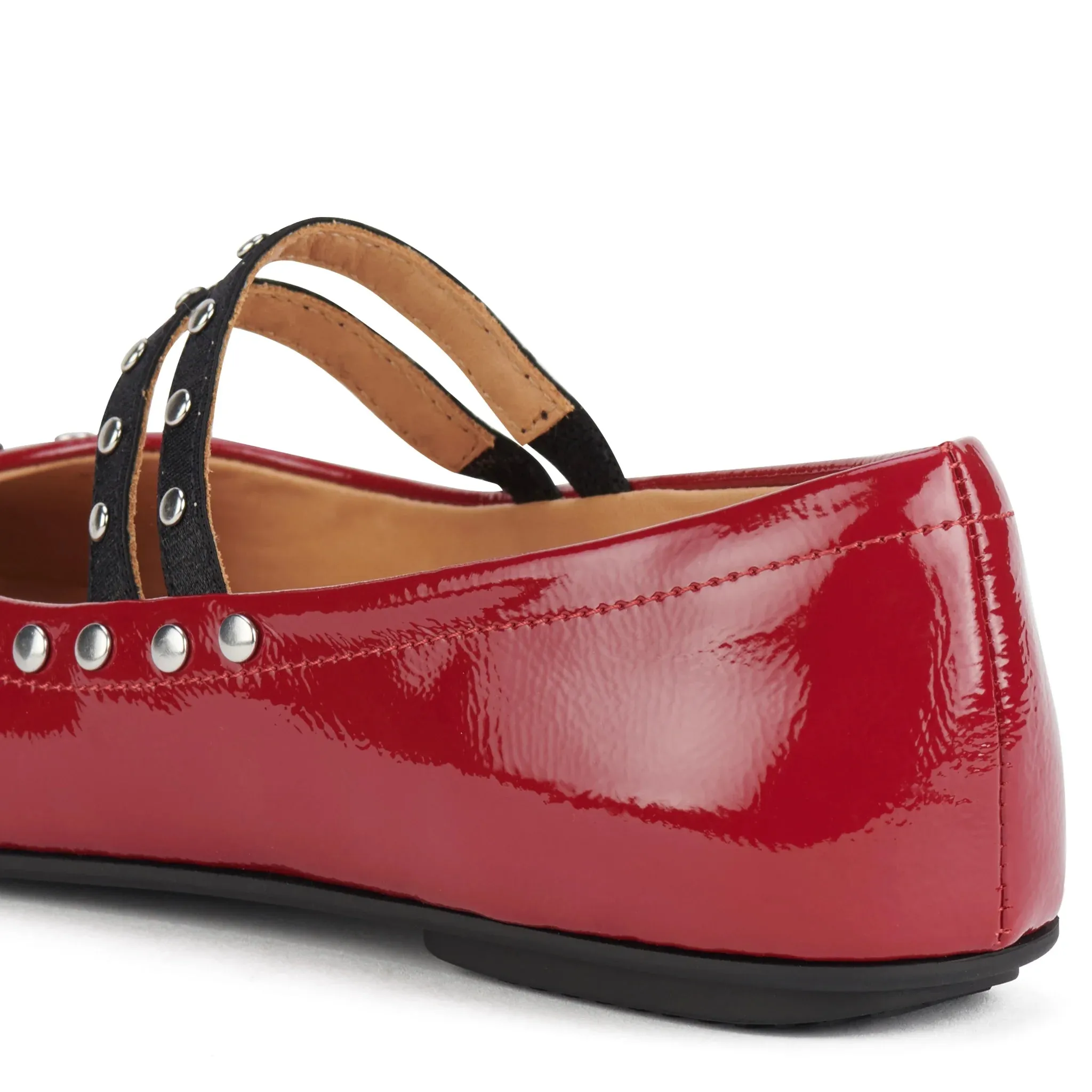 Rollie Ballet Mary Jane Stud Merlot Patent