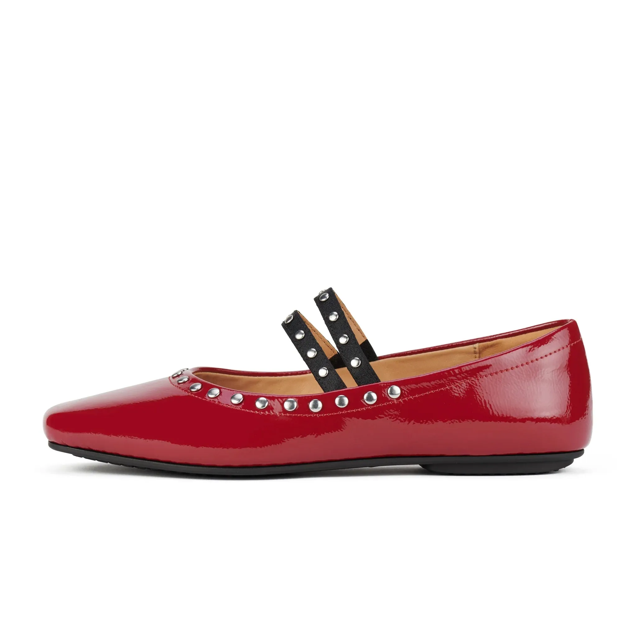 Rollie Ballet Mary Jane Stud Merlot Patent