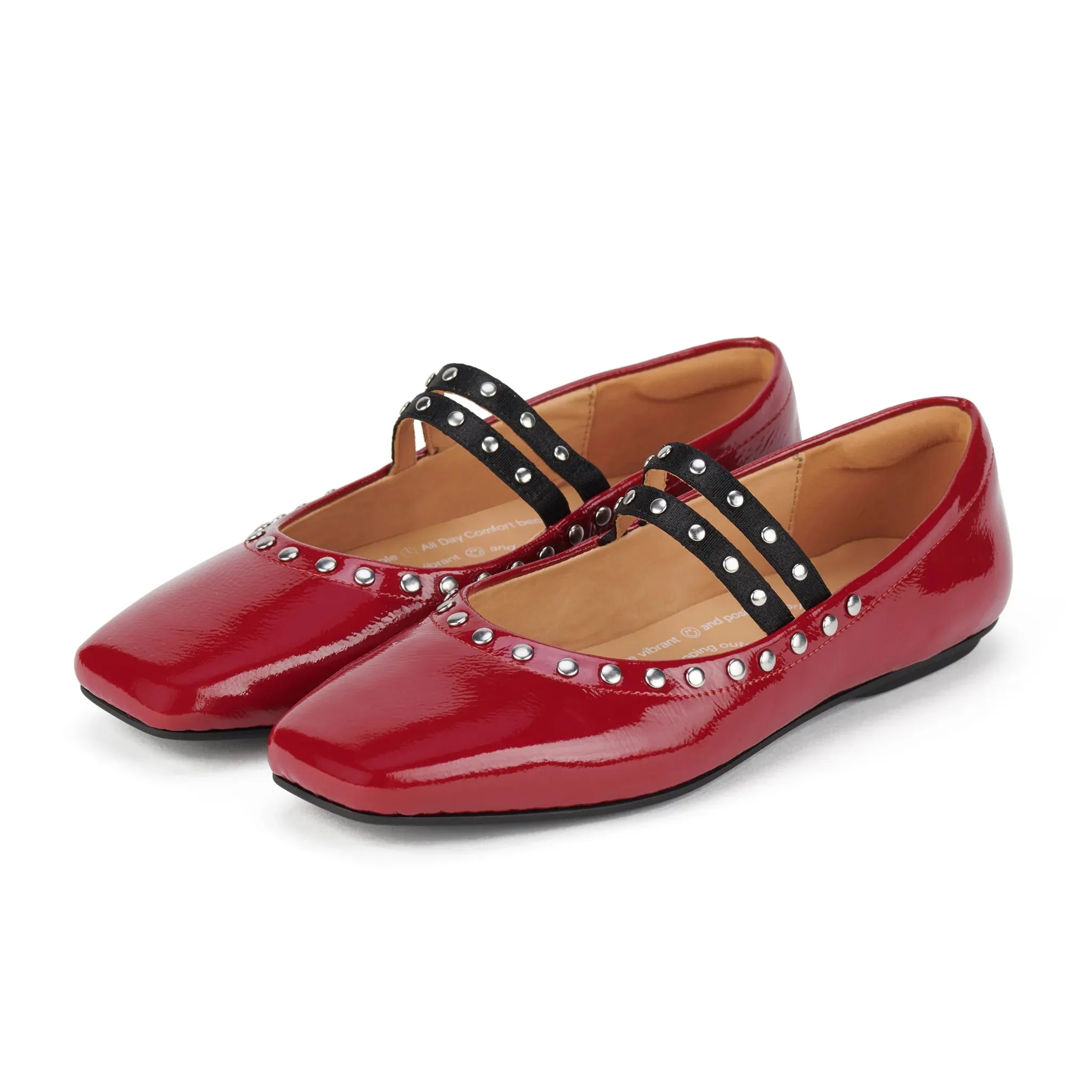 Rollie Ballet Mary Jane Stud Merlot Patent