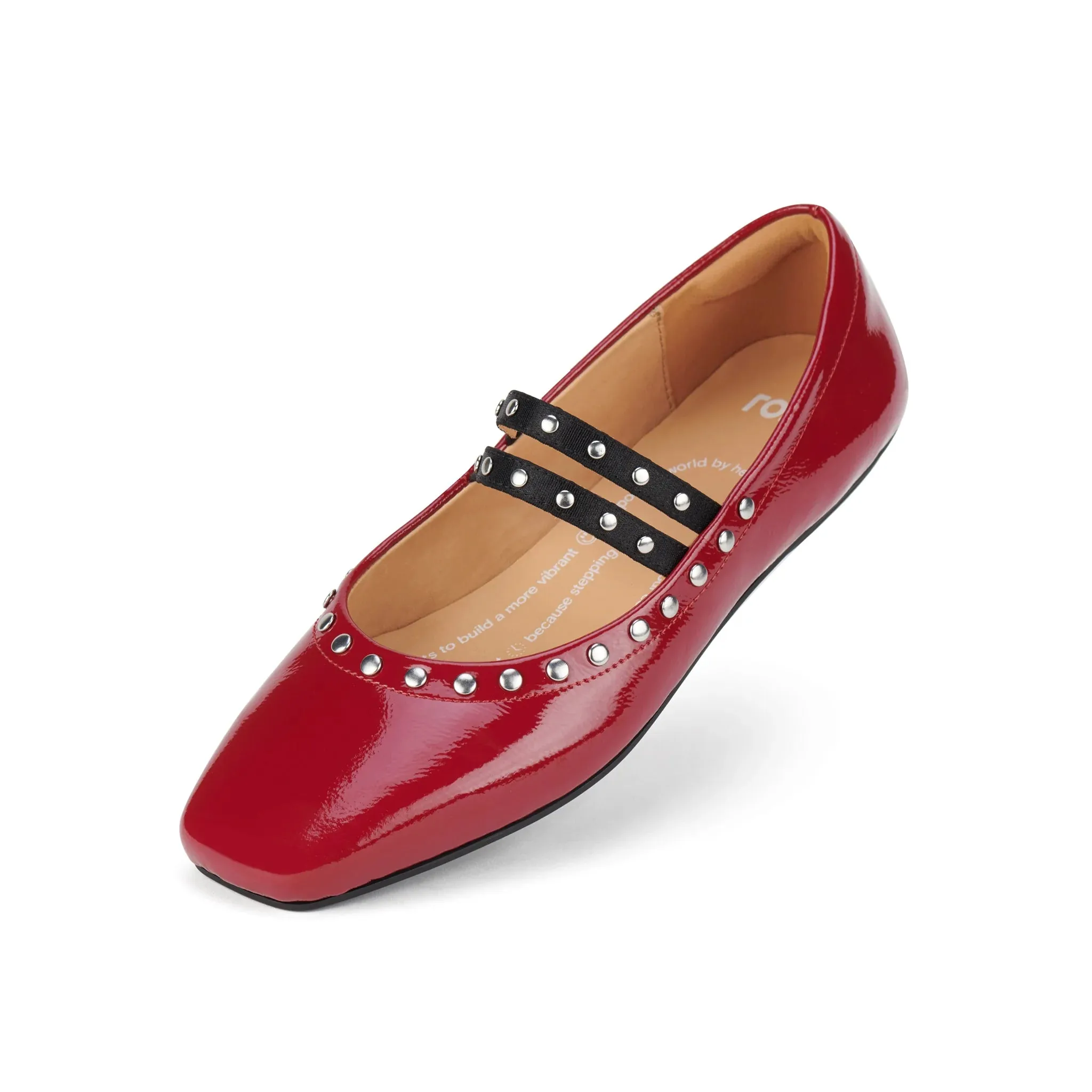 Rollie Ballet Mary Jane Stud Merlot Patent