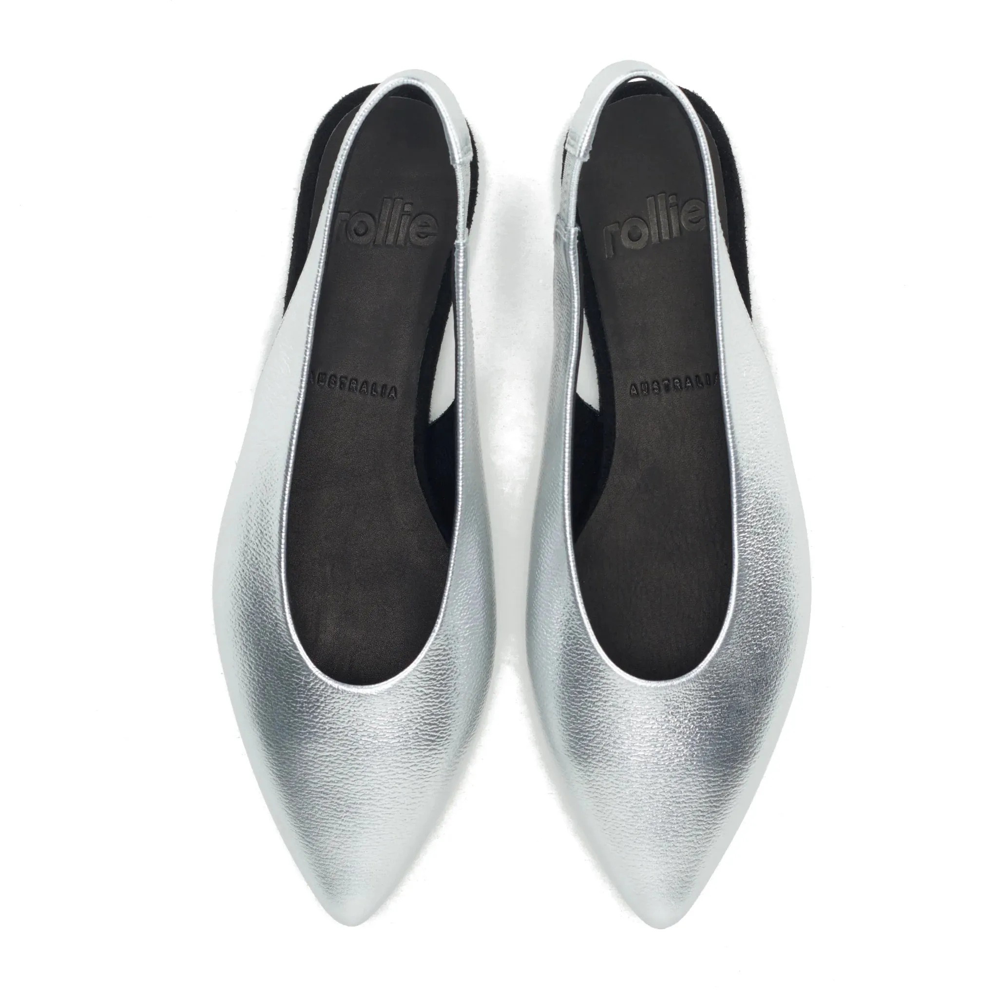 Rollie Pointed Slingback Silver