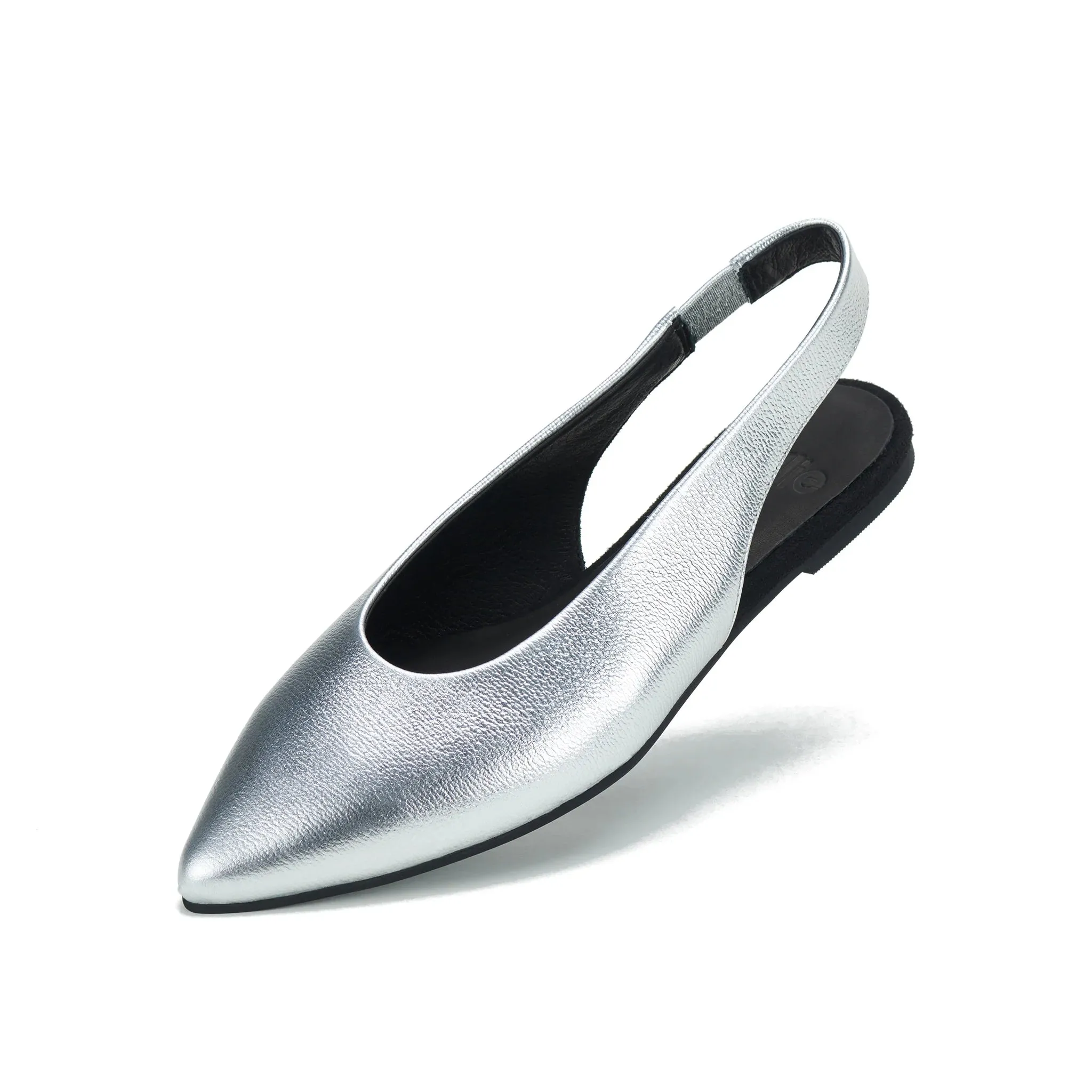 Rollie Pointed Slingback Silver
