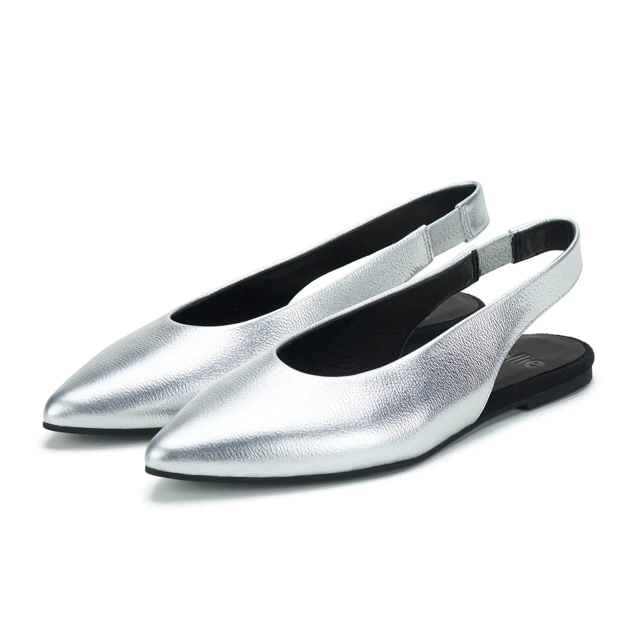 Rollie Pointed Slingback Silver