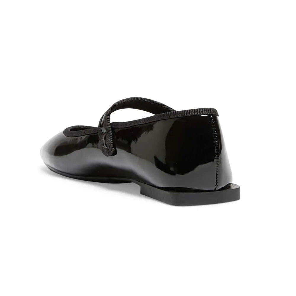 Romy Flat in Black Patent