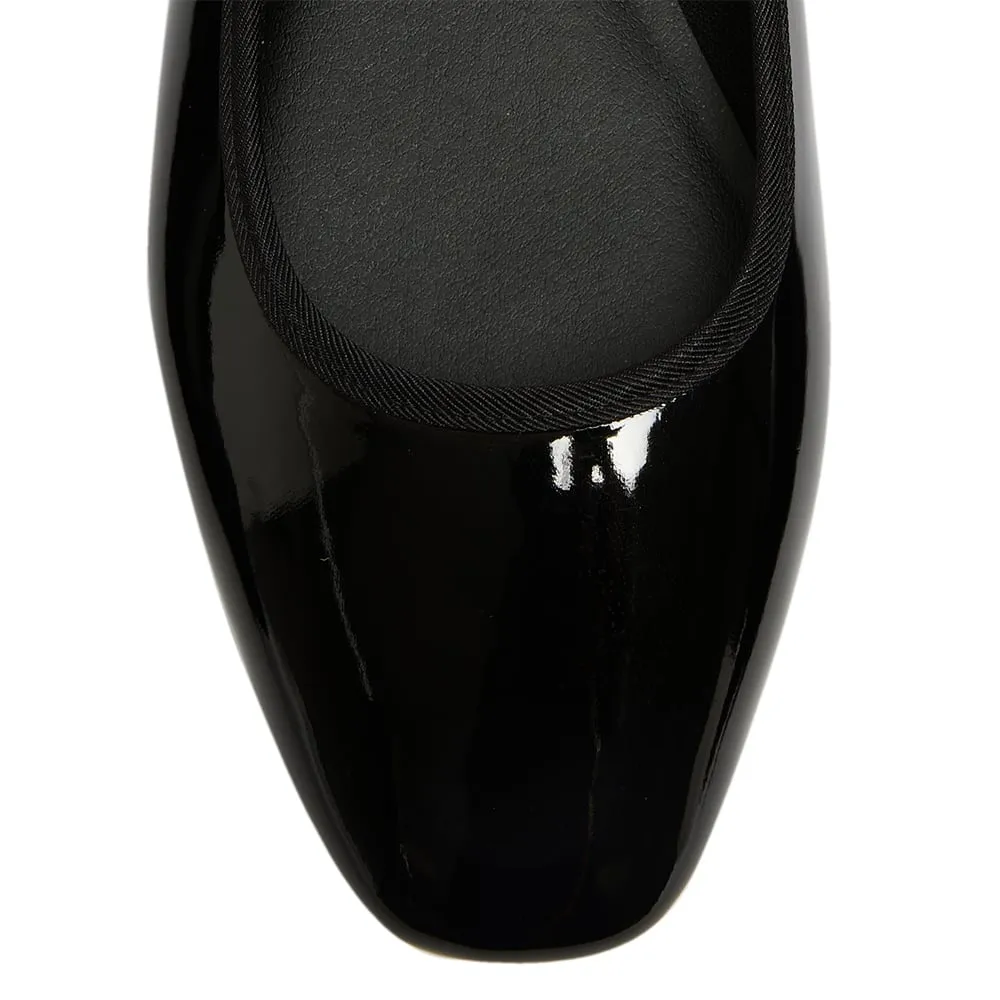 Romy Flat in Black Patent