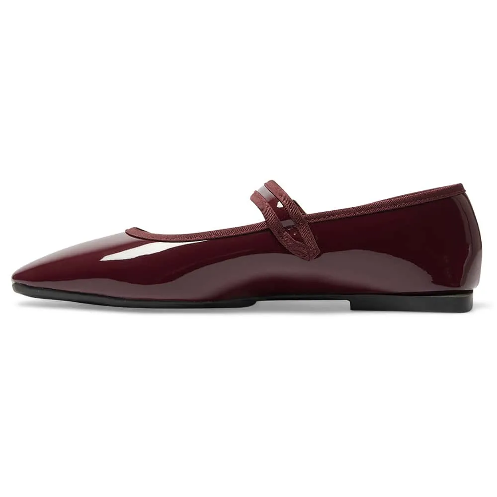 Romy Flat in Cherry Patent