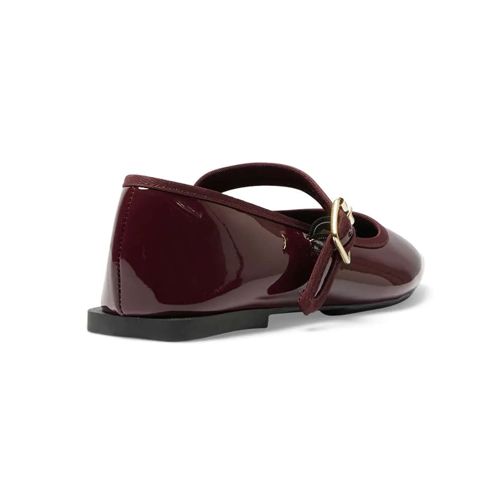 Romy Flat in Cherry Patent