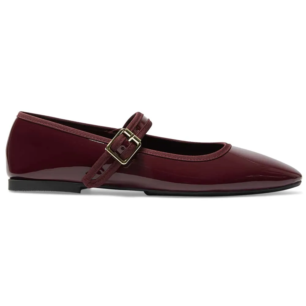 Romy Flat in Cherry Patent