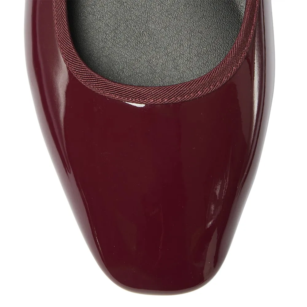 Romy Flat in Cherry Patent