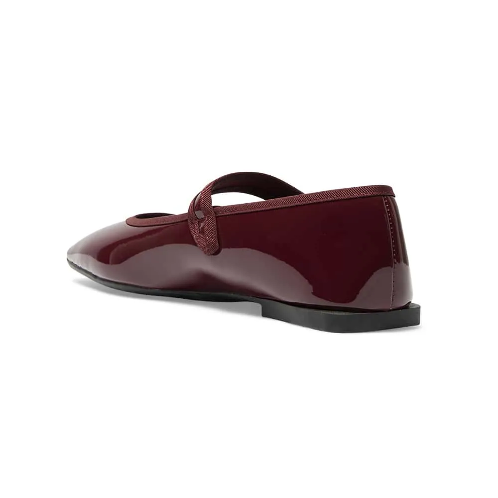 Romy Flat in Cherry Patent