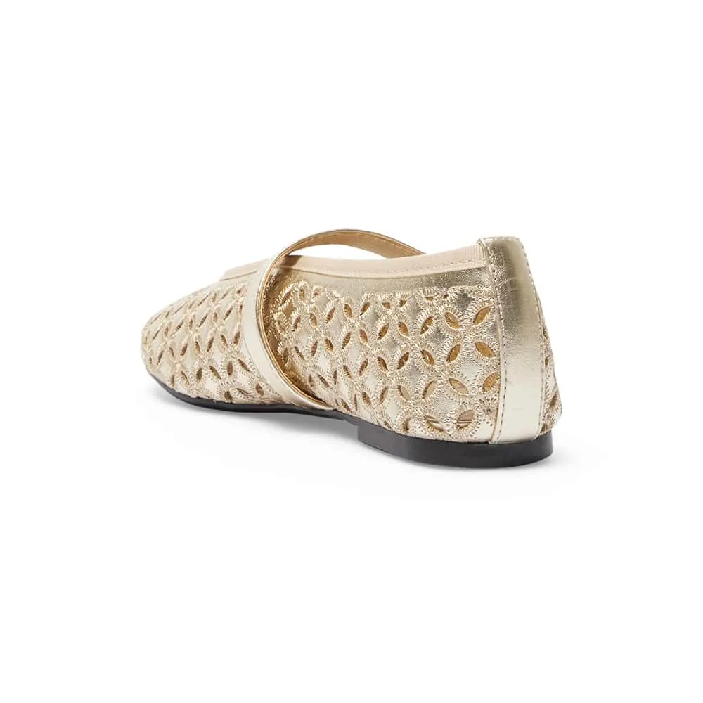 Rosie Flat in Gold Metallic