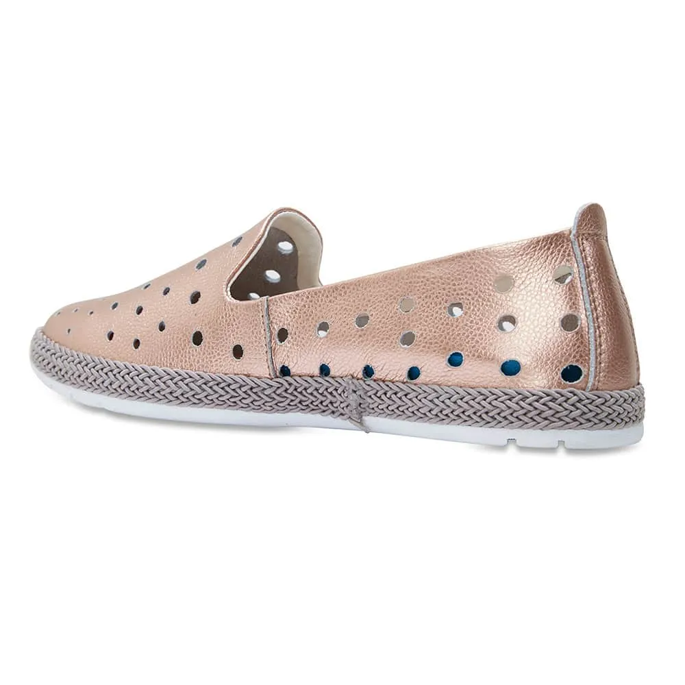 Roslyn Loafer in Rose Gold Leather