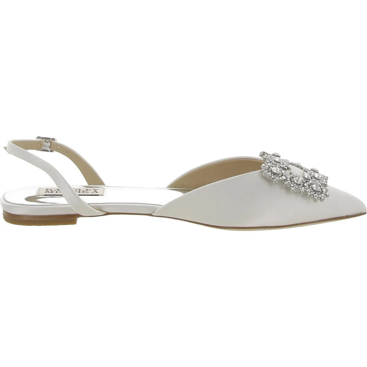 Saga Womens Satin Pointed Toe Slingbacks
