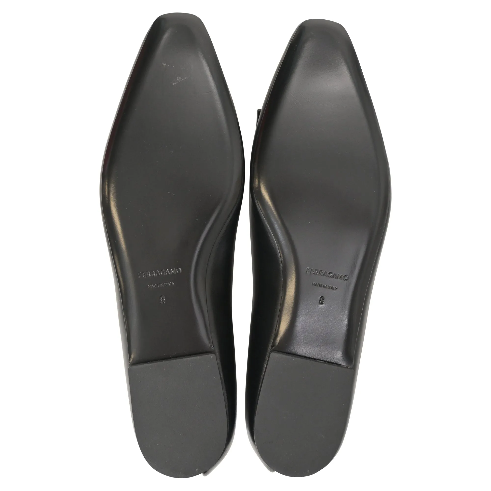 Salvatore Ferragamo Vara Bow Ballet Flats in Black Leather