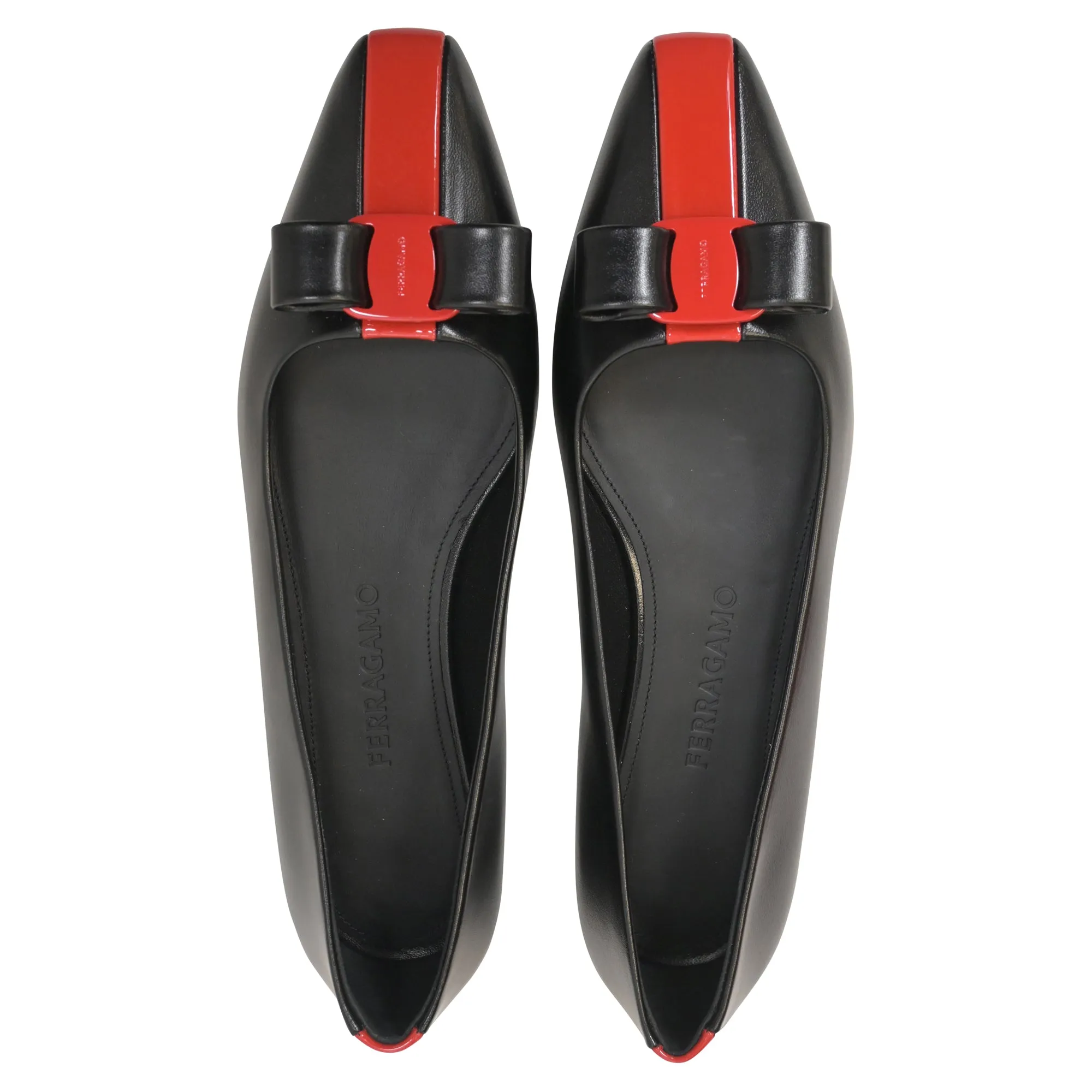 Salvatore Ferragamo Vara Bow Ballet Flats in Black Leather