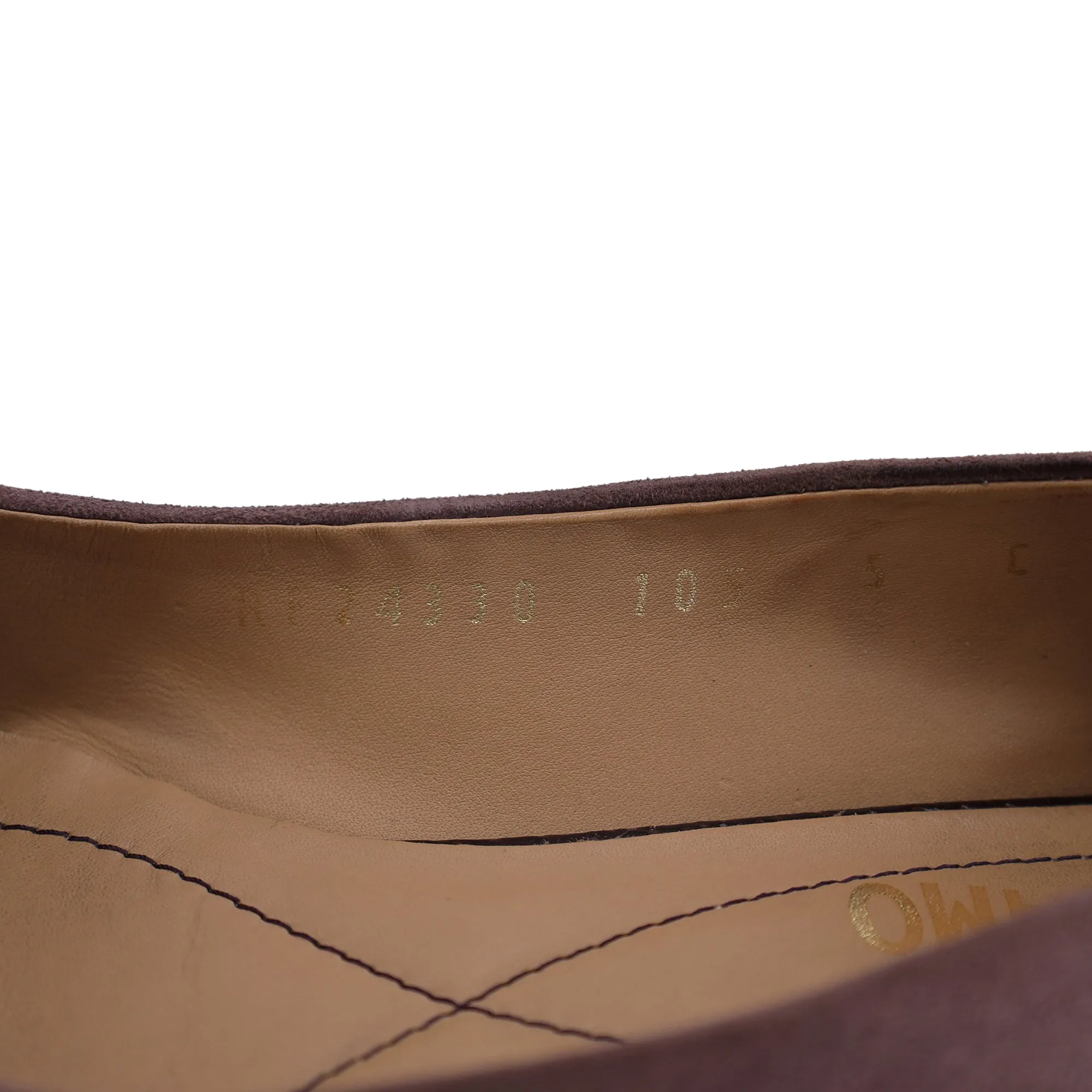 Salvatore Ferragamo Vara Bow Ballet Flats in Brown Leather and Suede