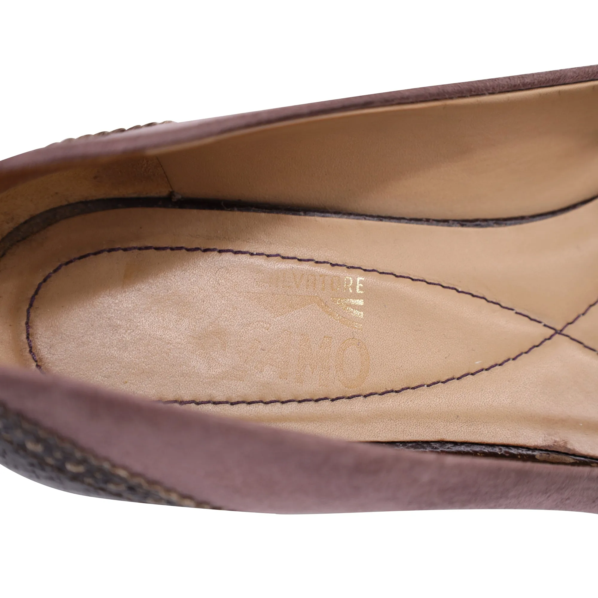Salvatore Ferragamo Vara Bow Ballet Flats in Brown Leather and Suede