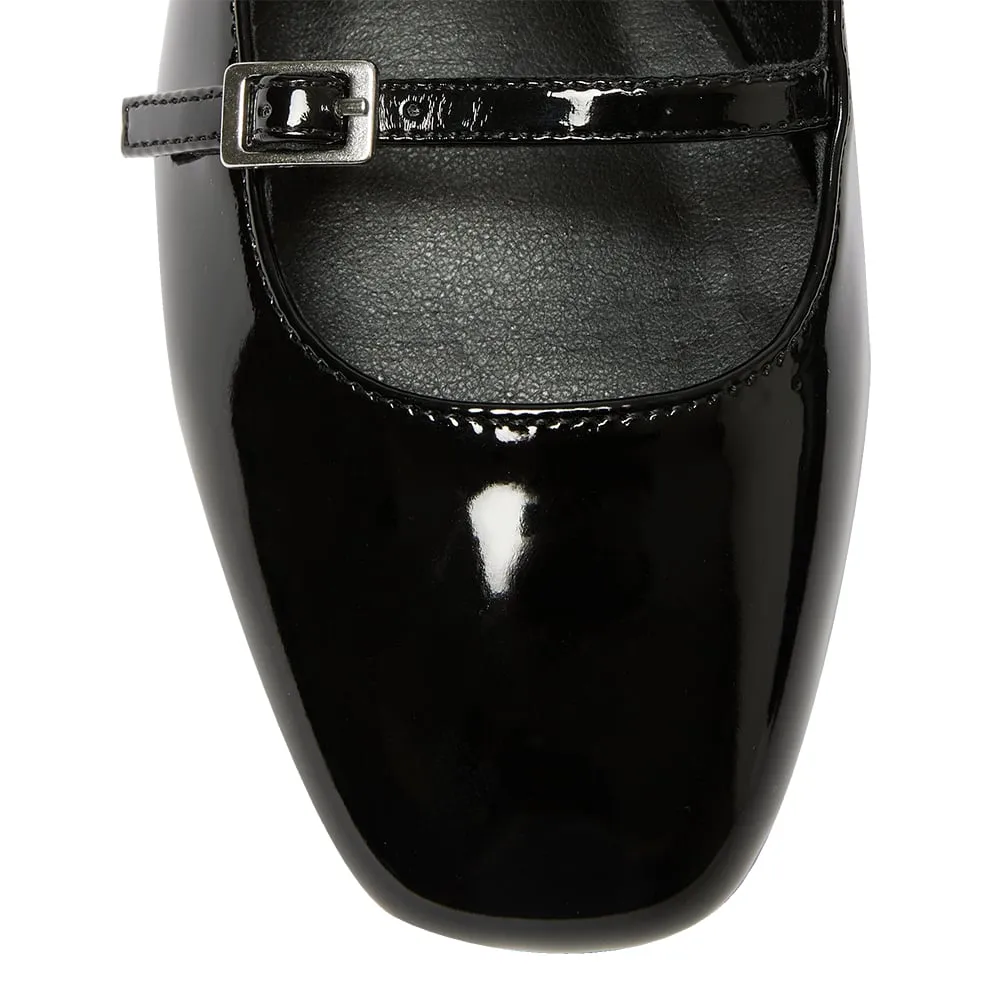 Samira Flat in Black Patent