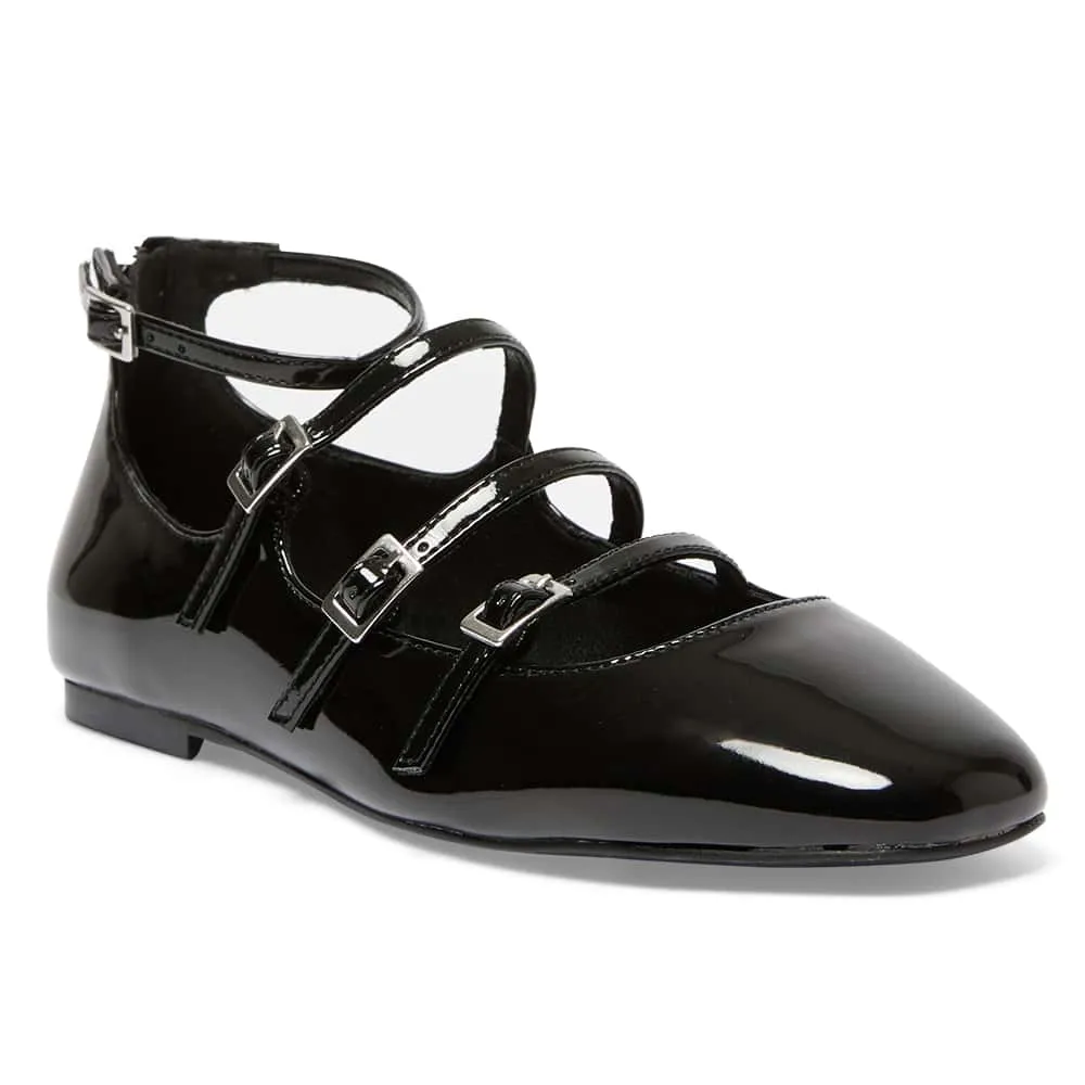 Samira Flat in Black Patent