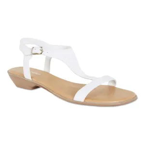 Sandra Sandal in White Leather
