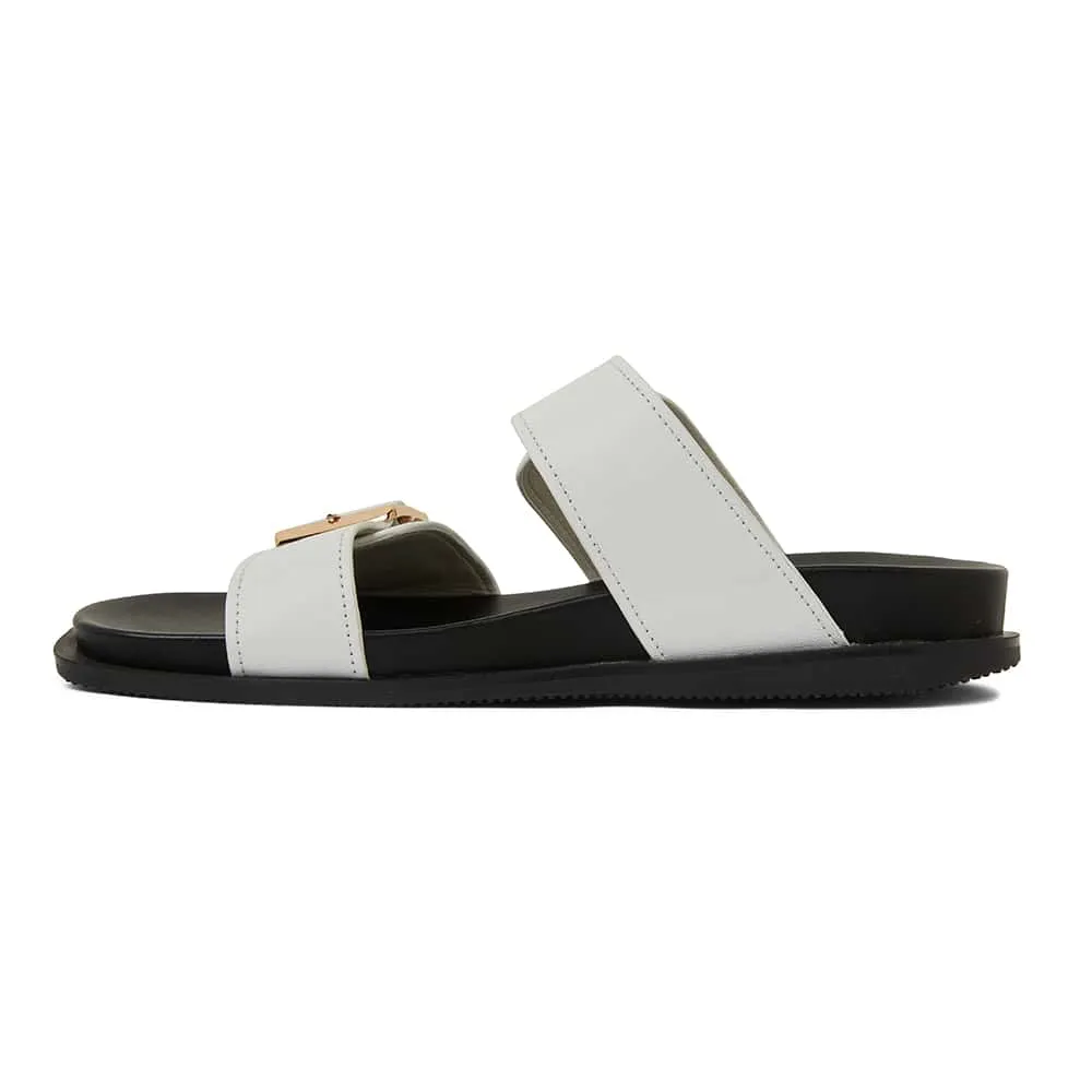Sarina Slide in White Leather