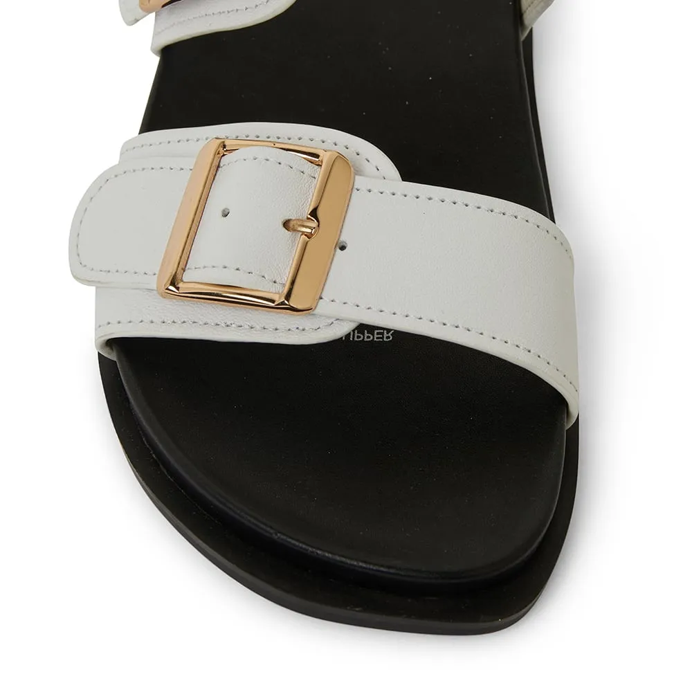 Sarina Slide in White Leather