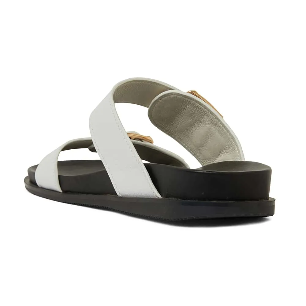 Sarina Slide in White Leather