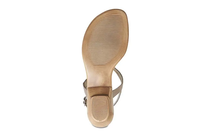 Sasha Slide in Pewter Leather