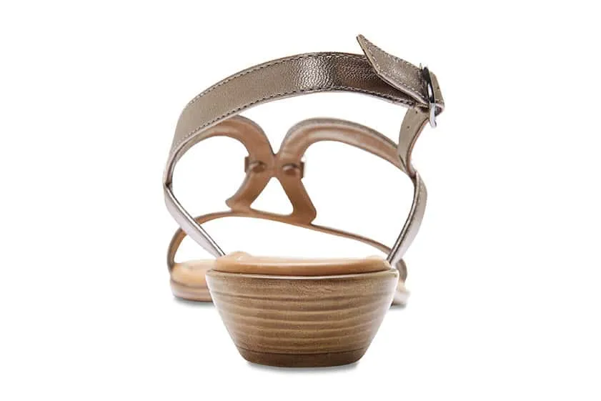 Sasha Slide in Pewter Leather