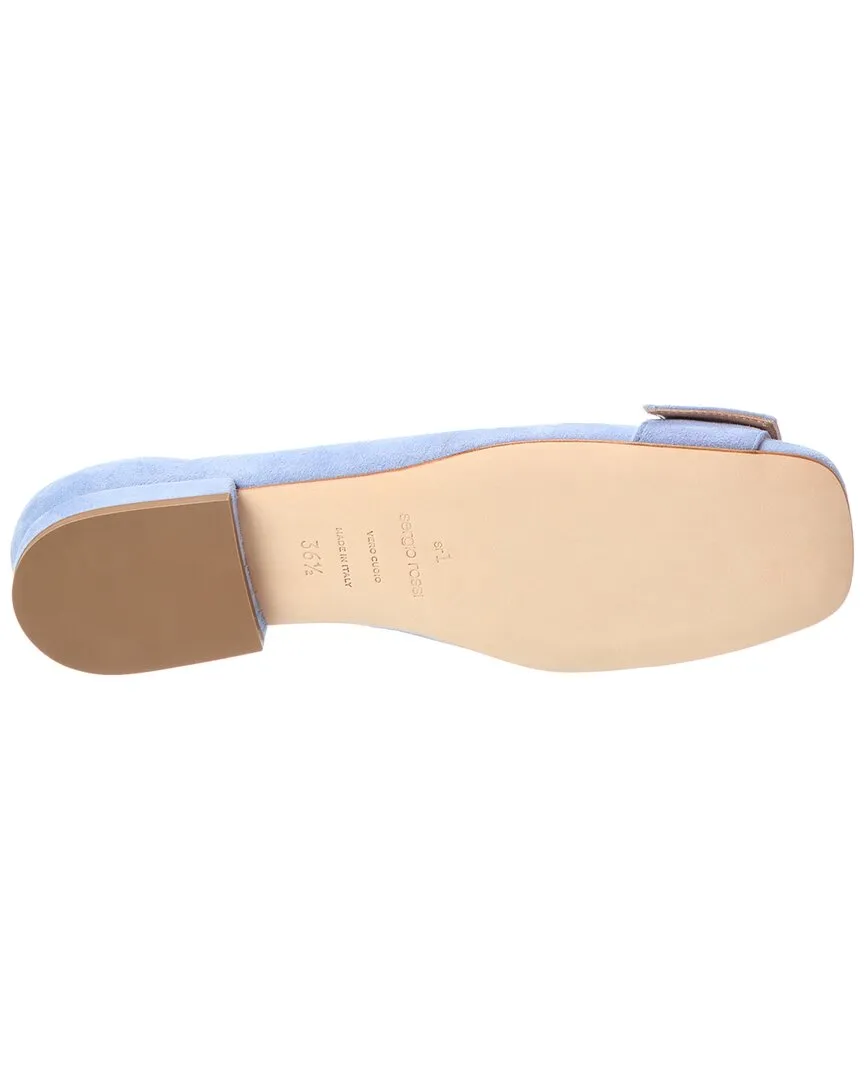 Sergio Rossi Buckle Detail Suede Flat