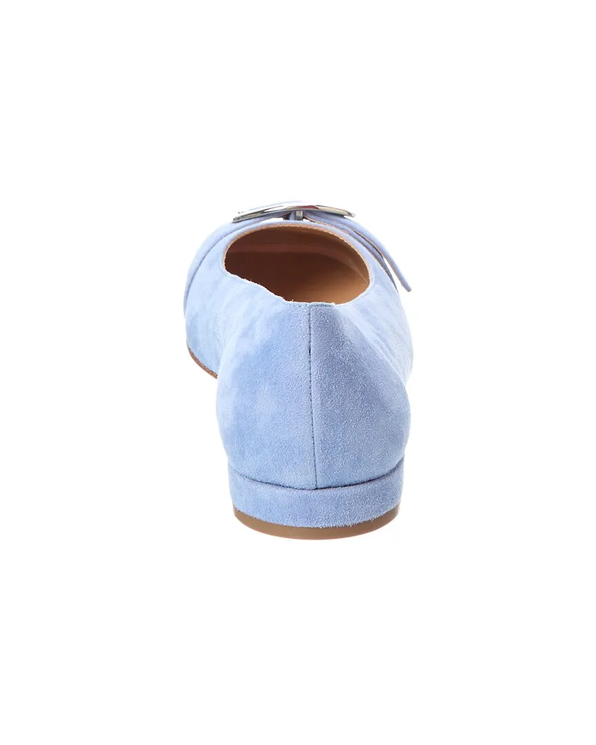 Sergio Rossi Buckle Detail Suede Flat