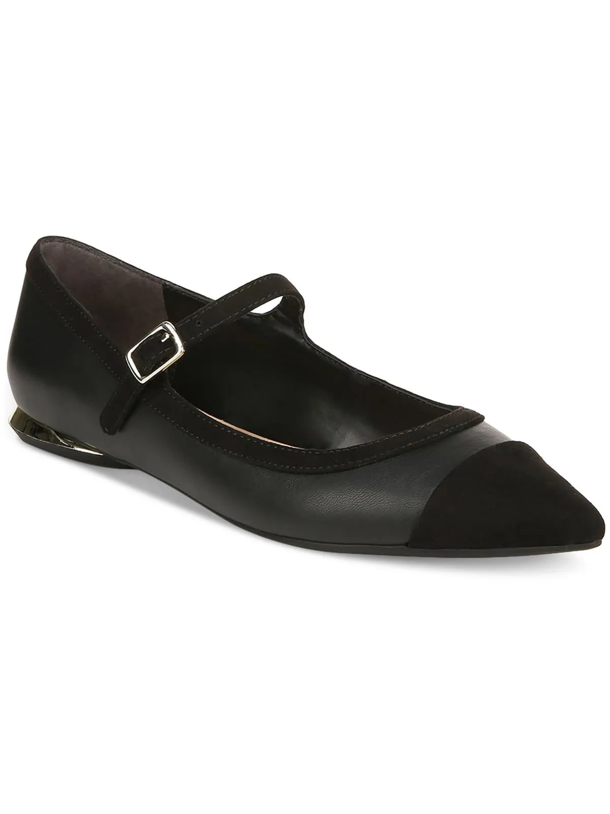 Shandee Womens Faux Leather Pointed Toe Mary Janes