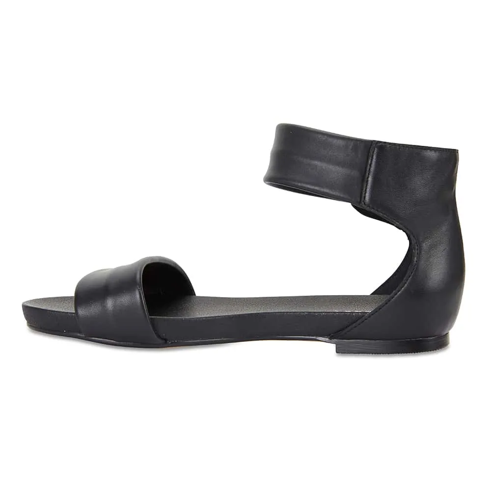 Shay Sandal in Black Leather