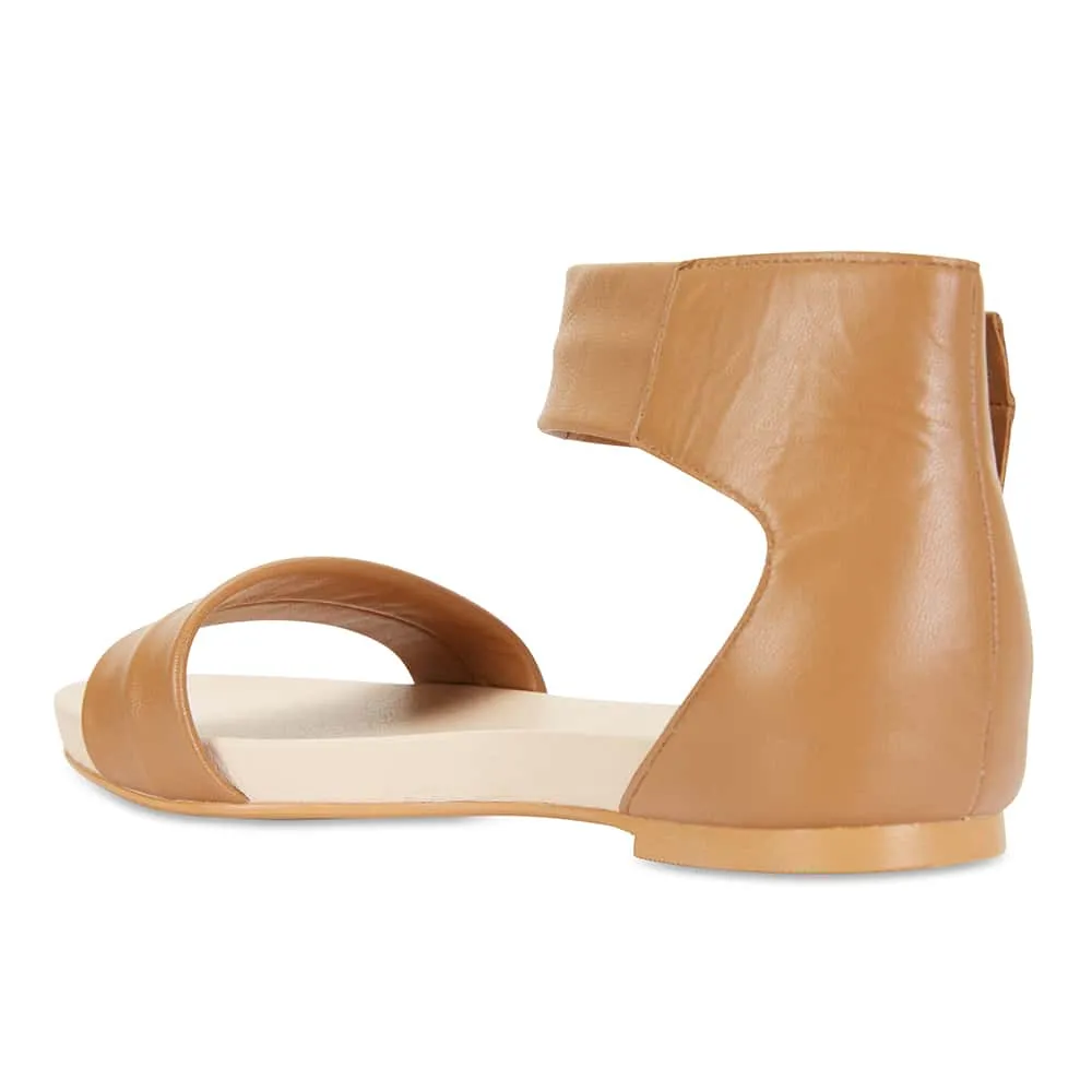Shay Sandal in Tan Smooth Leather