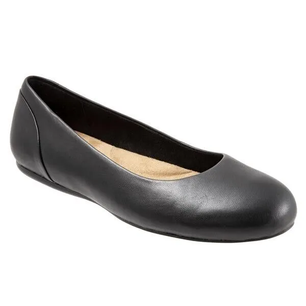 SoftWalk Sonoma S1862-001 Ballet Flat Women's 5 Black Leather Round Toe ZPO2210