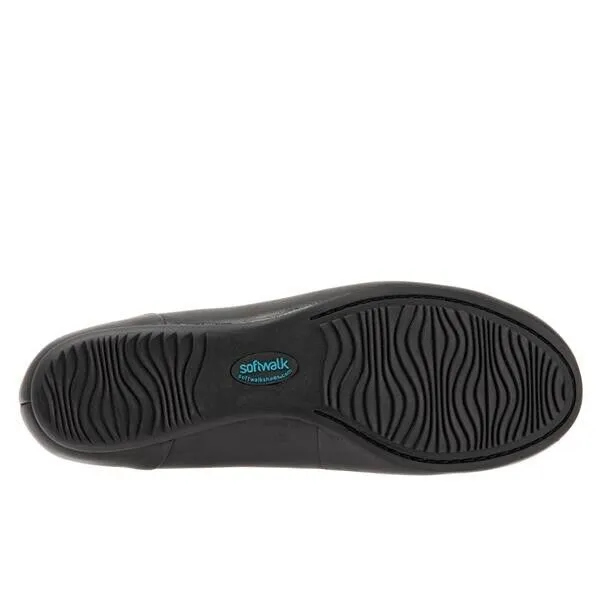 SoftWalk Sonoma S1862-001 Ballet Flat Women's 5 Black Leather Round Toe ZPO2210
