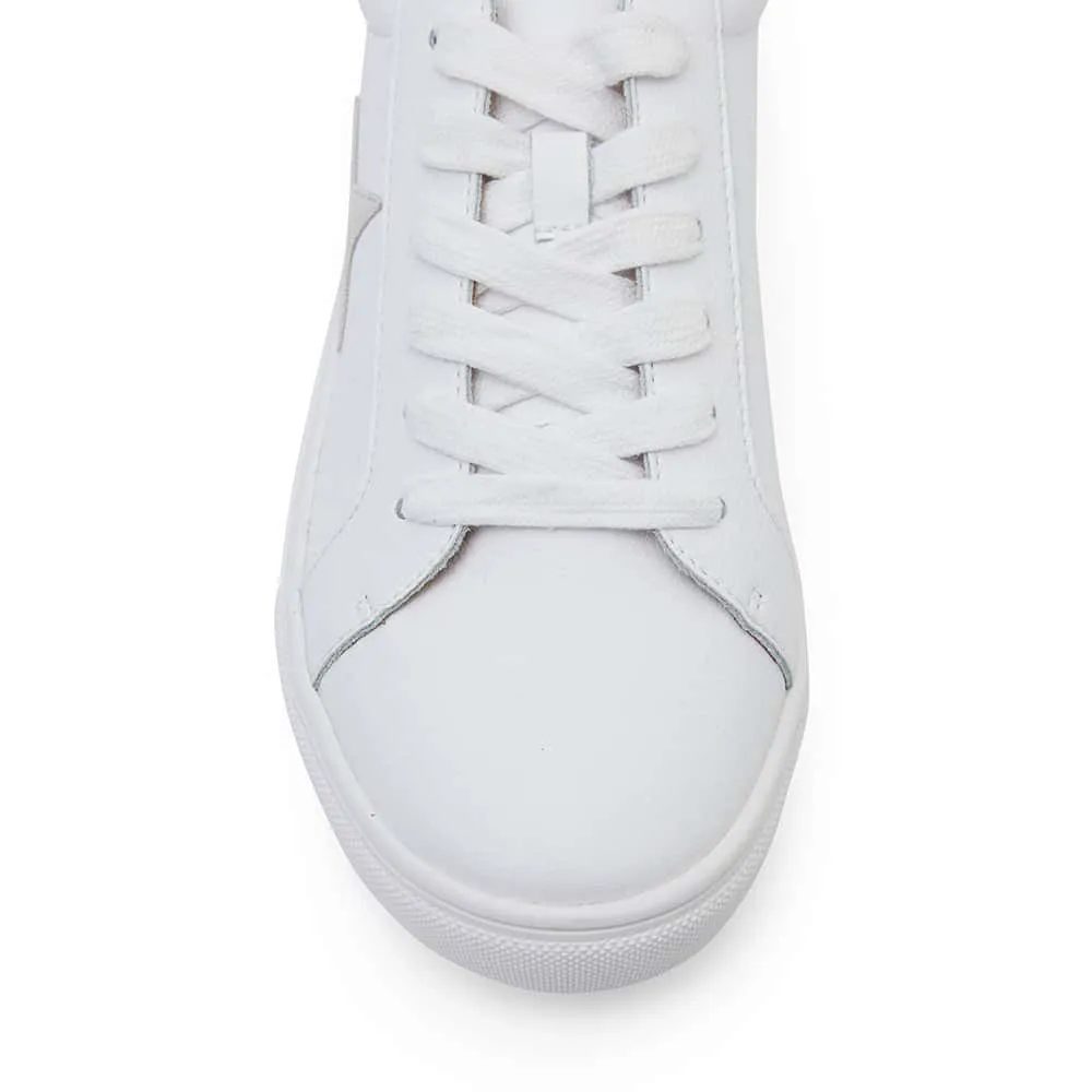 Stark Sneaker in White And Taupe Leather