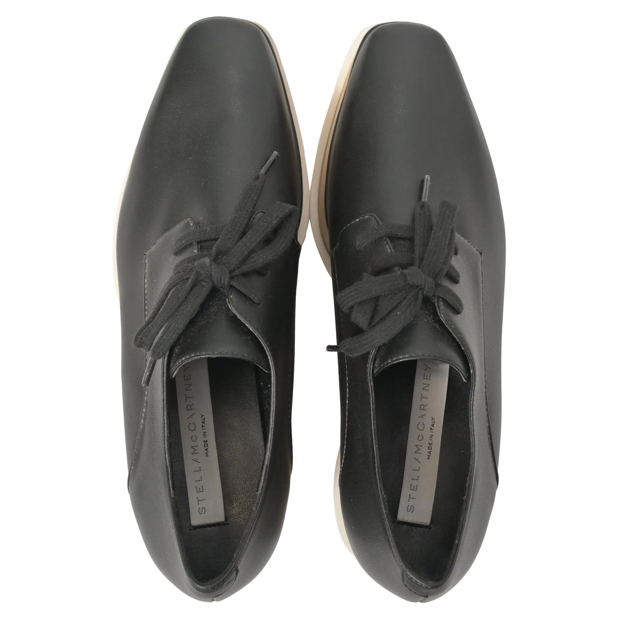 Stella McCartney Elyse Platform Lace-Up Shoes in Black Faux Leather